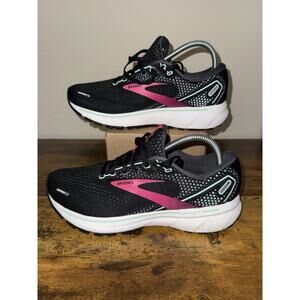 Brooks Ghost 14 Running Shoes Womens SZ 9 Black Pink Yucca Lightweight
